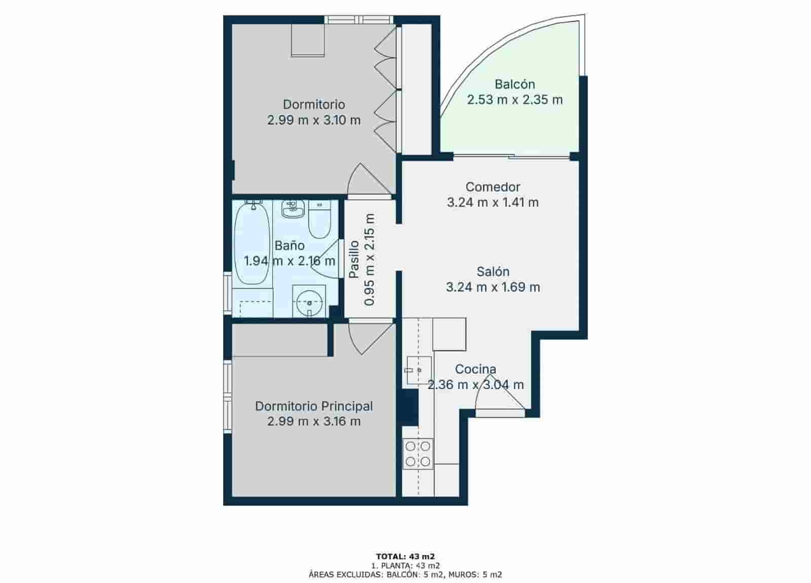 2 quarto Apartamento para venda em Santa Margarida - 175 000 € (Ref: 9879402)