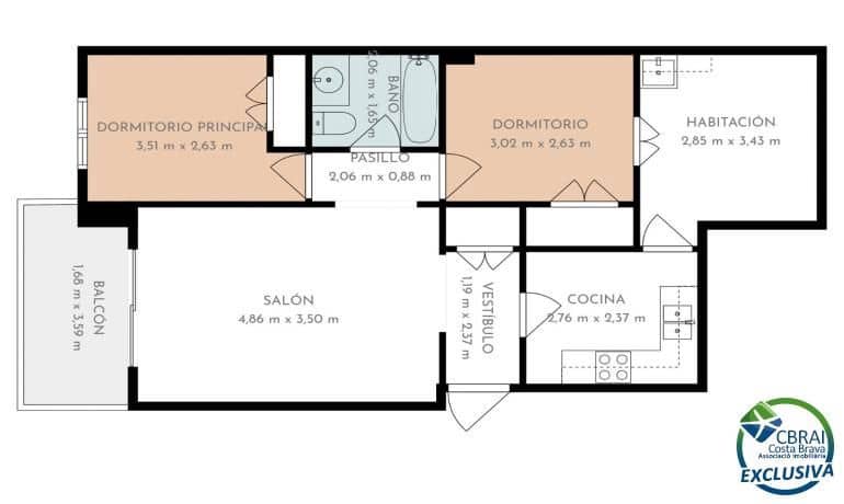 2 Zimmer Apartment zu verkaufen in Roses - 175.000 € (Ref: 9986977)