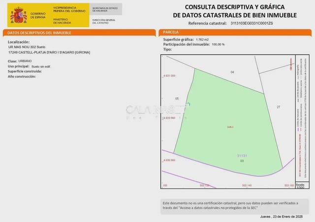 Building Plot for sale in Castell d'Aro, Castell-Platja d'Aro - € 240,000 (Ref: 9890852)