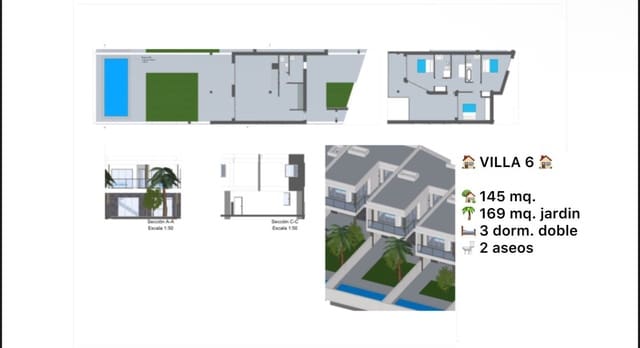3 makuuhuone Huvila myytävänä paikassa La Oliva mukana uima-altaan - 609 000 € (Ref: 9952948)