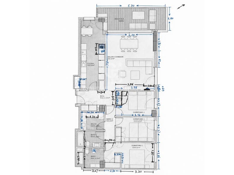 3 bedroom Flat for rent in Valencia city with garage - € 2,400 (Ref: 9690475)