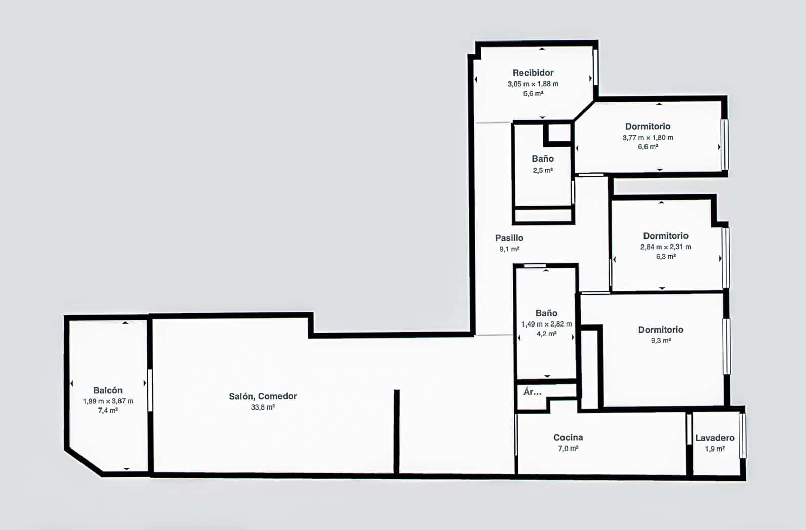 3 Zimmer Wohnung zu verkaufen in Palma de Mallorca - 495.000 € (Ref: 10174032)