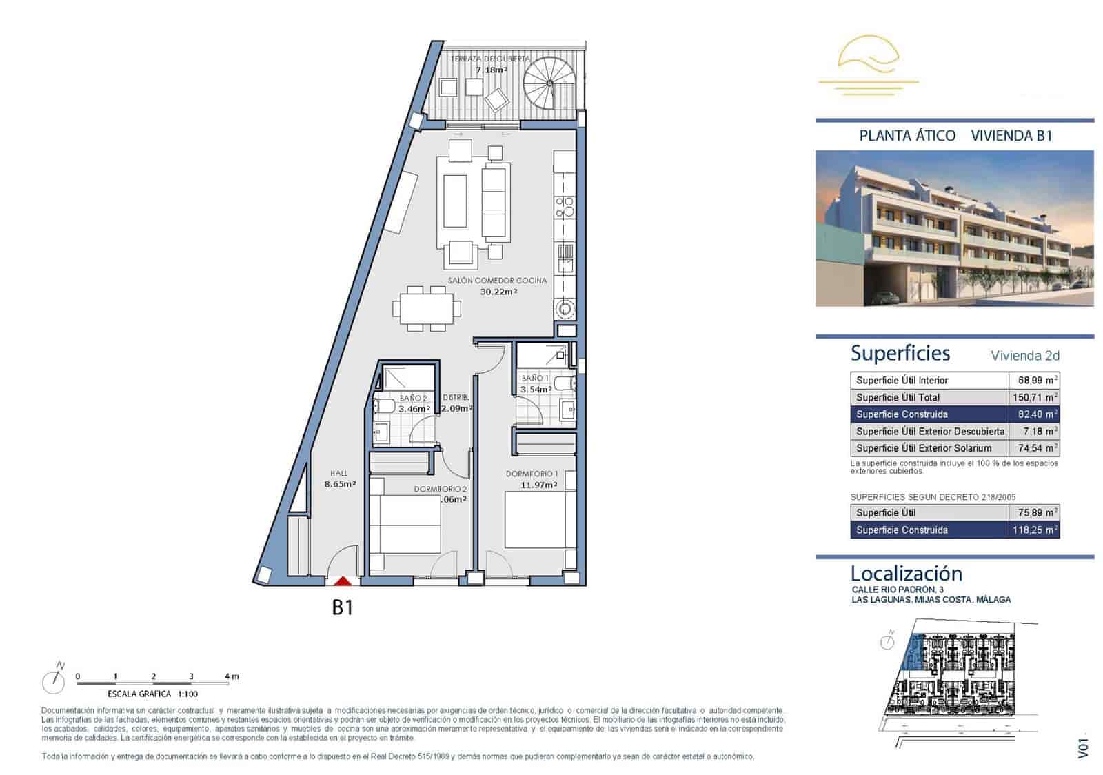 2 slaapkamer Penthouse te koop in Mijas met zwembad - € 369.000 (Ref: 8910849)