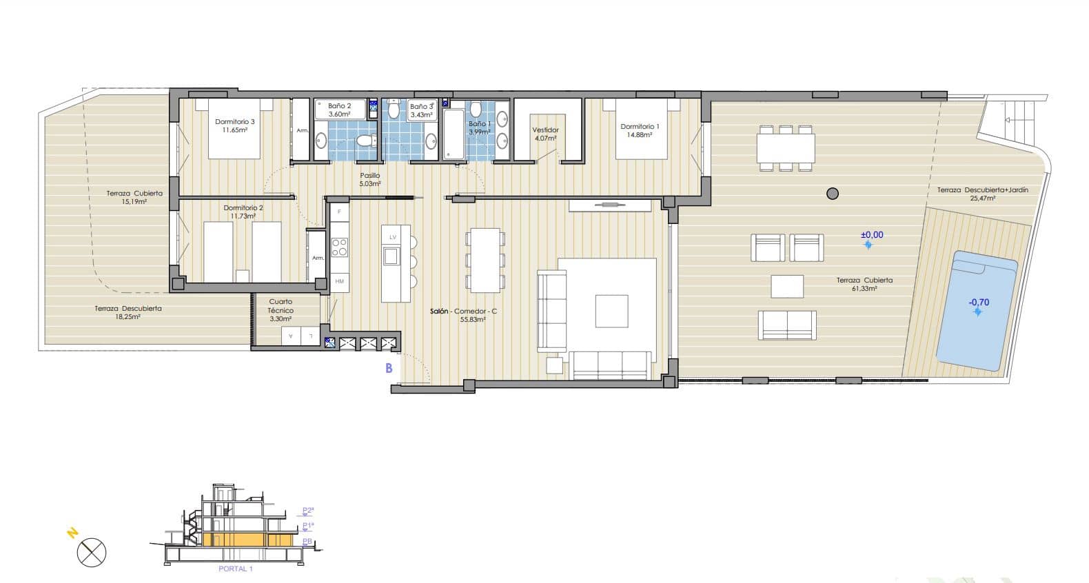 3 quarto Apartamento para venda em Marbella com piscina - 1 250 000 € (Ref: 9431876)