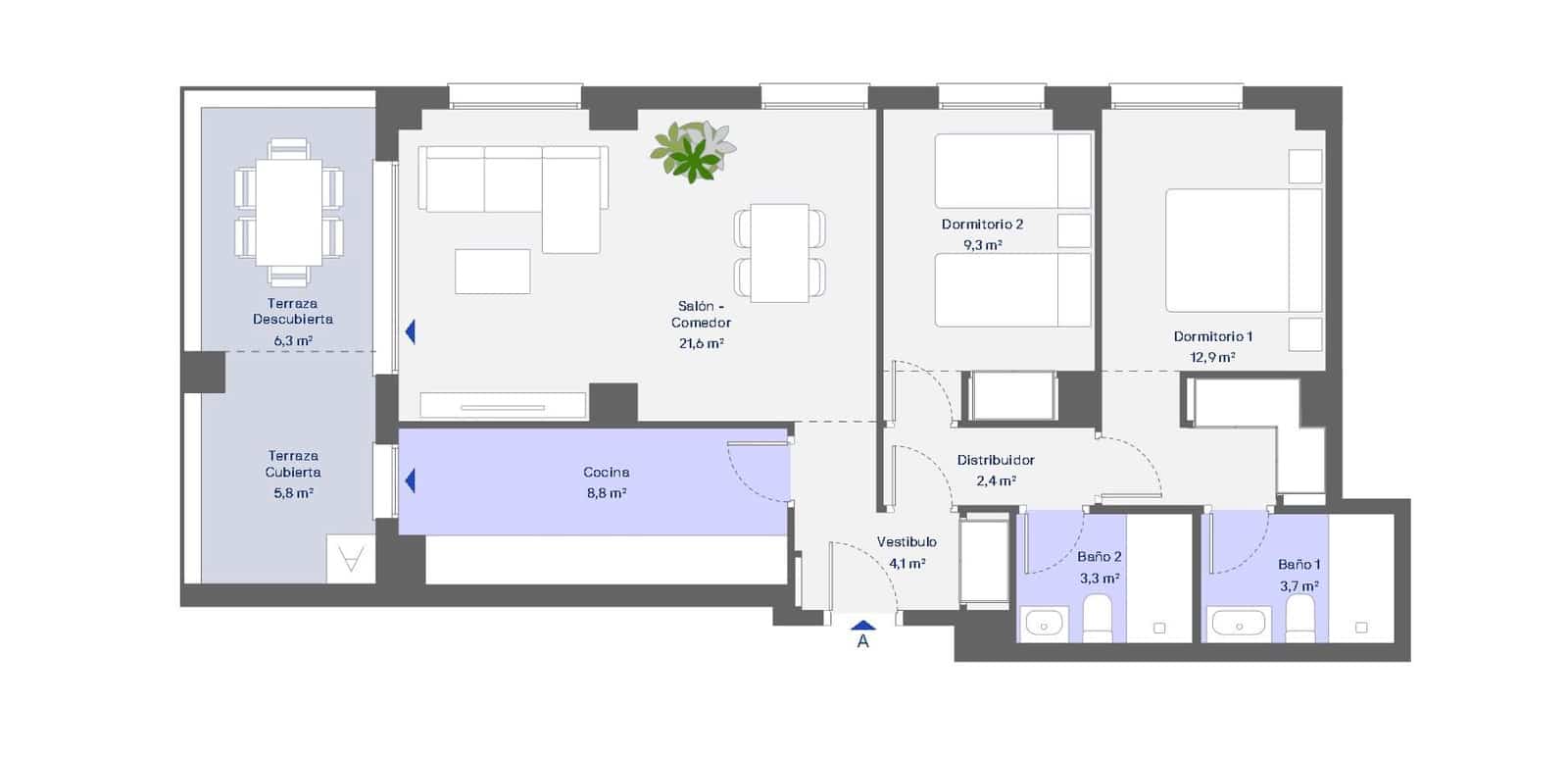 2 sypialnia Apartament na sprzedaż w Miasto Malaga z basenem - 319 000 € (Ref: 9431901)