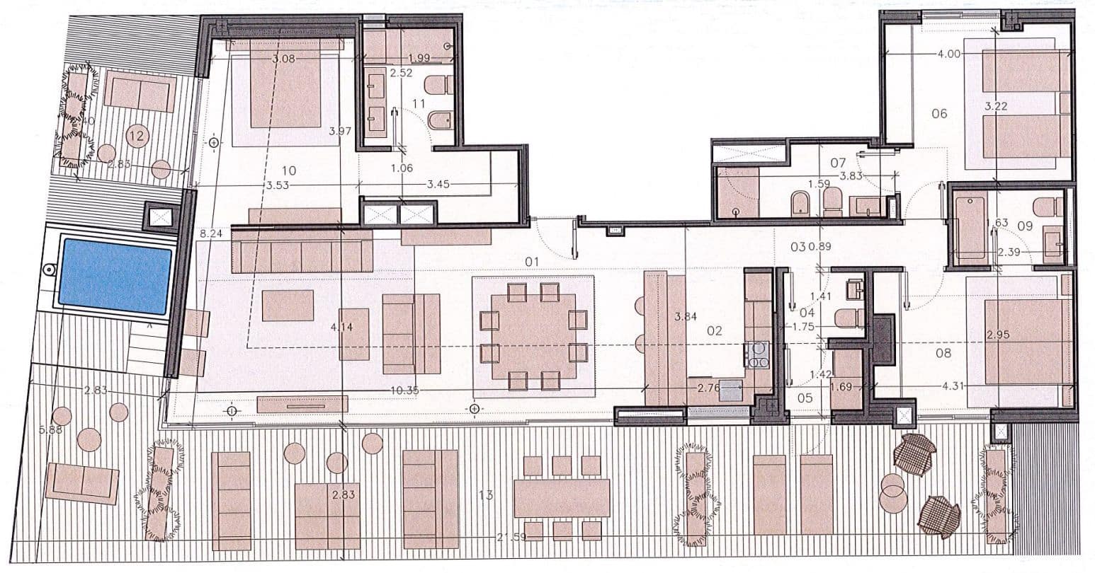3 makuuhuone Kattohuoneisto myytävänä paikassa Fuengirola - 1 550 000 € (Ref: 9468861)