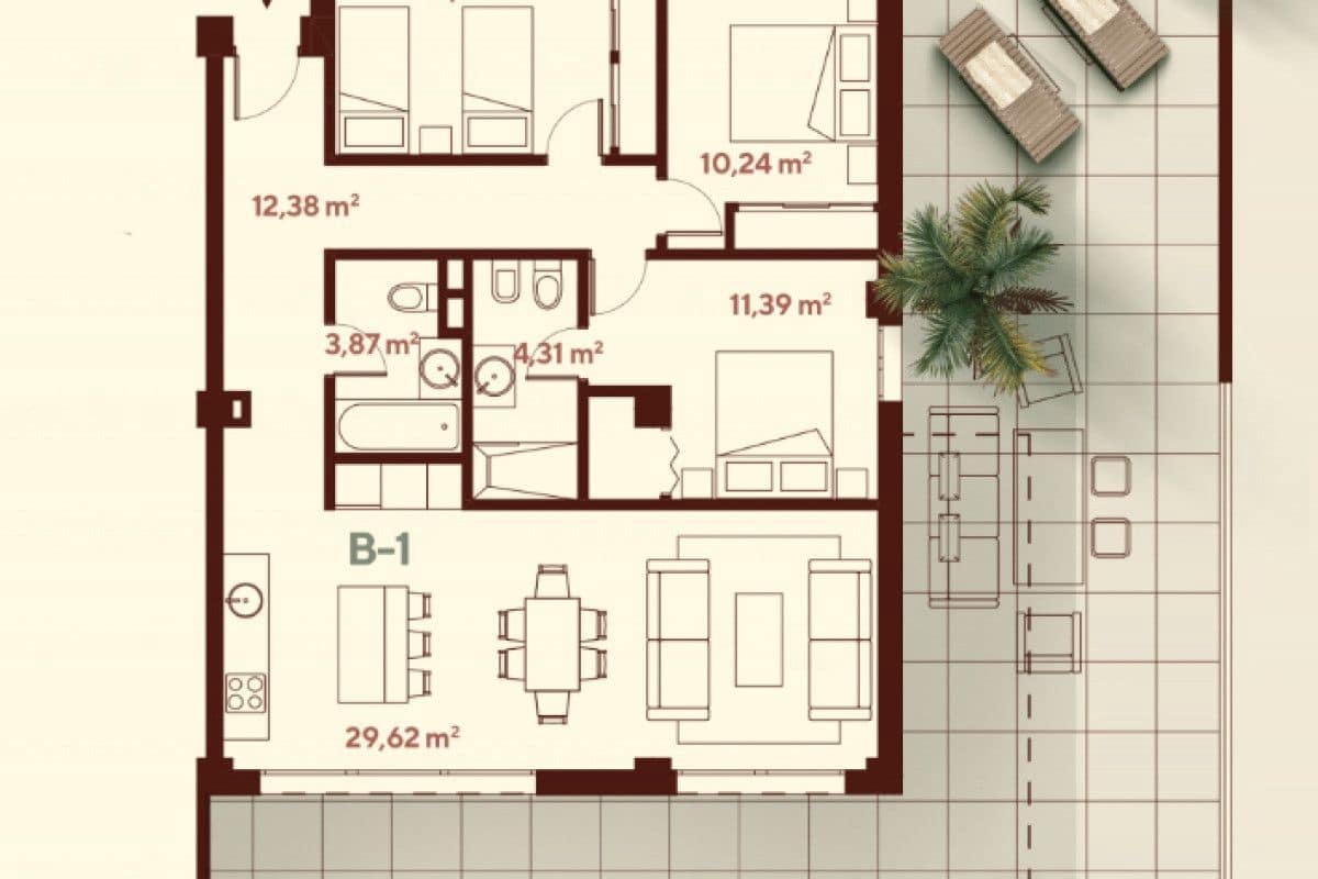 3 slaapkamer Flat te koop in Mijas met zwembad - € 570.000 (Ref: 9468882)