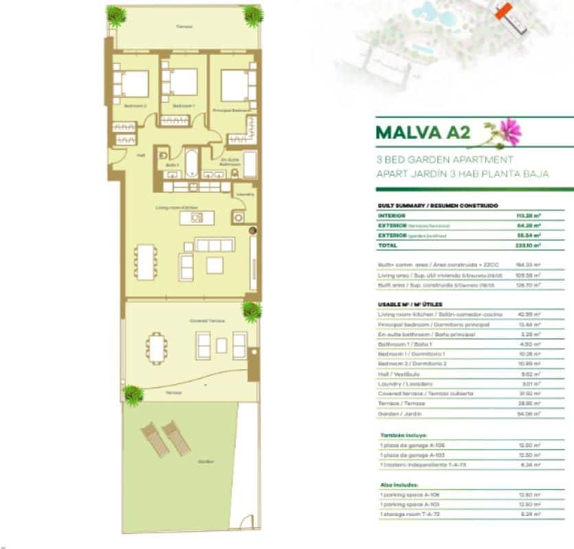 2 makuuhuone Kattohuoneisto myytävänä paikassa La Linea de la Concepcion mukana uima-altaan - 889 000 € (Ref: 9530739)