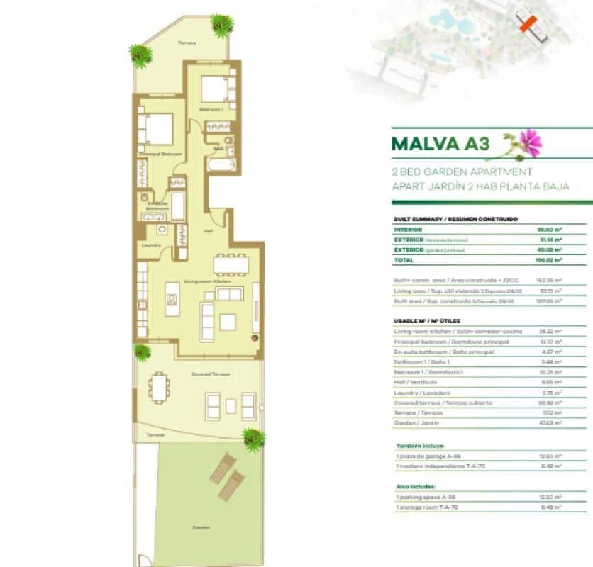 2 makuuhuone Kattohuoneisto myytävänä paikassa La Linea de la Concepcion mukana uima-altaan - 889 000 € (Ref: 9530739)