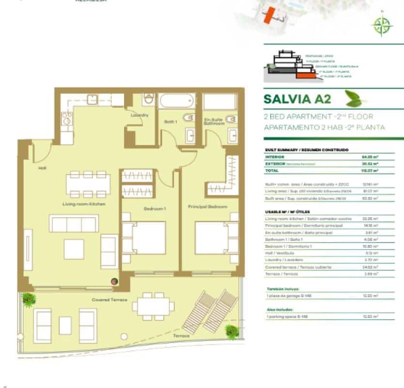 2 makuuhuone Kattohuoneisto myytävänä paikassa La Linea de la Concepcion mukana uima-altaan - 889 000 € (Ref: 9530739)
