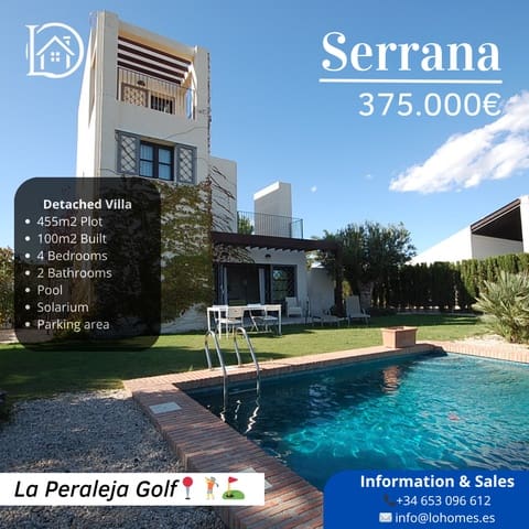 4 soverom Villa til salgs i La Peraleja Golf Resort, Murcia by med svømmebasseng garasje - € 300 000 (Ref: 9147520)