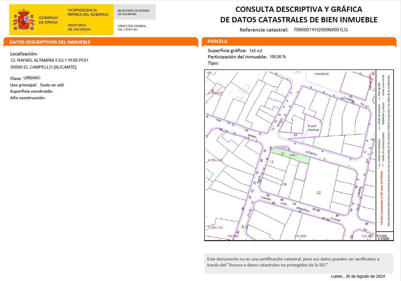 Building Plot for sale in El Campello - € 105,000 (Ref: 8806842)