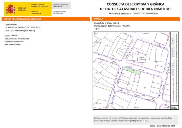 Tomt till salu i El Campello - 105 000 € (Ref: 8806842)