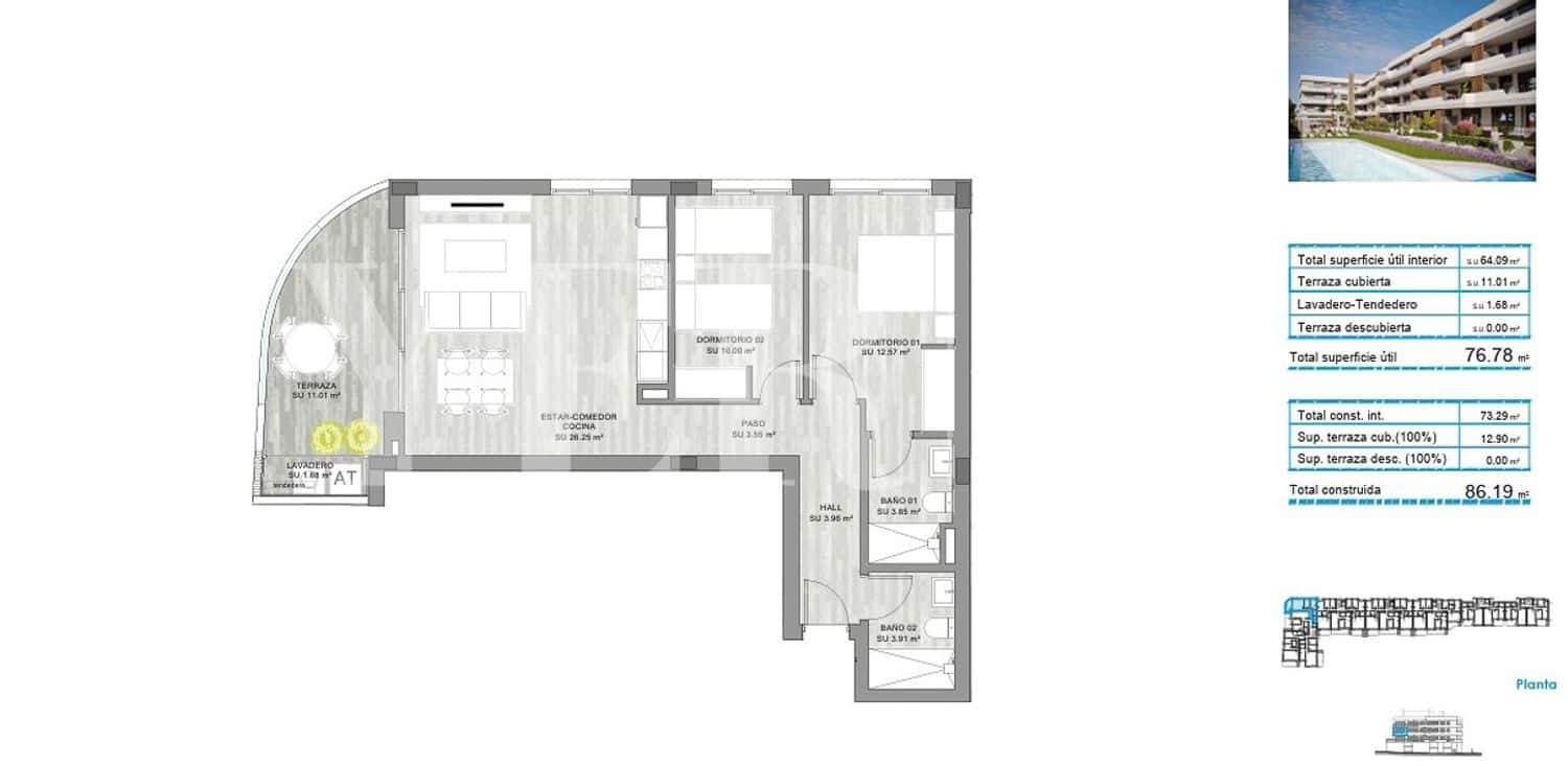 2 soverom Leilighet til leie i San Juan de Alicante / Sant Joan d'Alacant med svømmebasseng garasje - € 1 700 (Ref: 10021961)