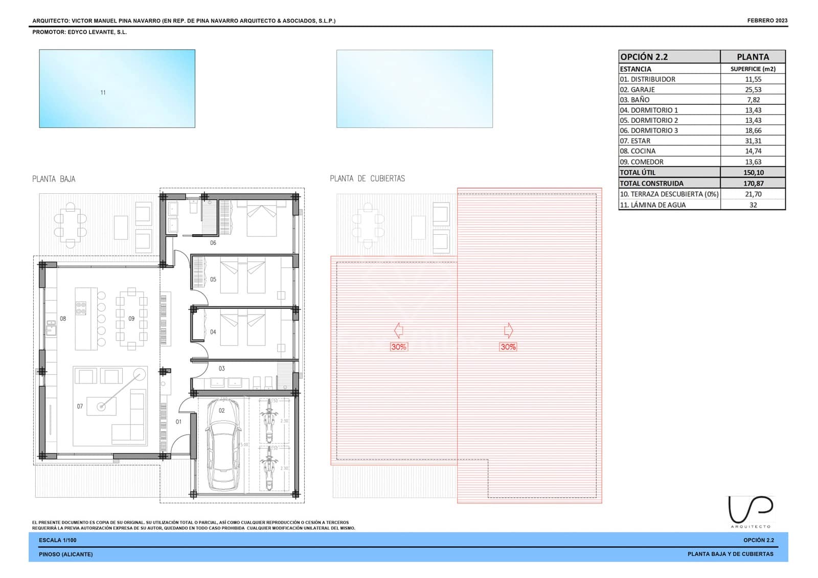 3 bedroom Villa for sale in Pinoso with pool - € 362,400 (Ref: 9061804)