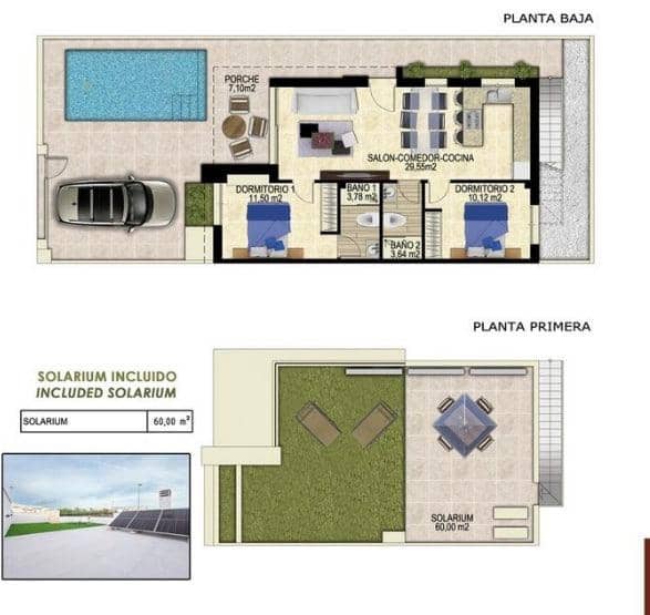 2 bedroom Villa for sale in Orihuela with pool - € 351,000 (Ref: 9494572)