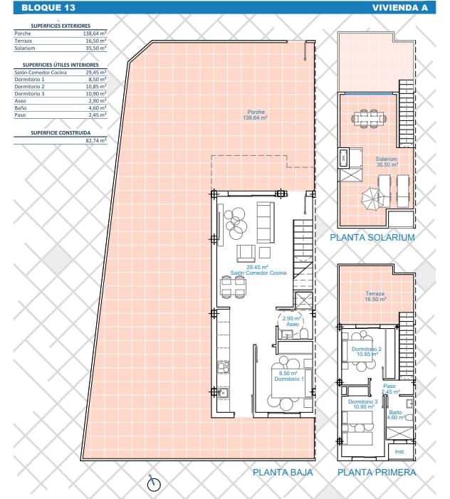 3 slaapkamer Halfvrijstaande villa te koop in Pilar de la Horadada met zwembad garage - € 349.000 (Ref: 9777637)
