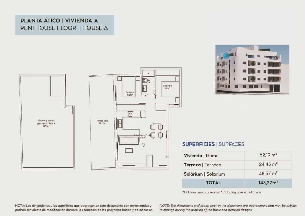 2 slaapkamer Penthouse te koop in Torrevieja met garage - € 280.000 (Ref: 10007153)