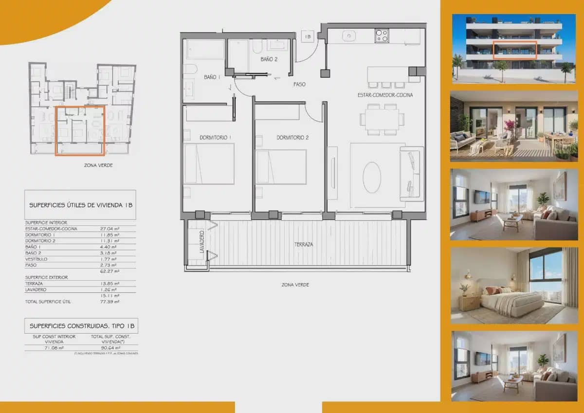 Apartamento de 2 habitaciones en Benijófar en venta con piscina garaje - 284.900 € (Ref: 10015045)
