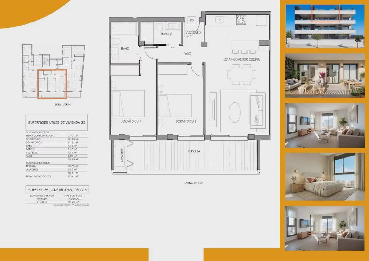 2 bedroom Penthouse for sale in Benijofar with pool garage - € 284,900 (Ref: 10015046)