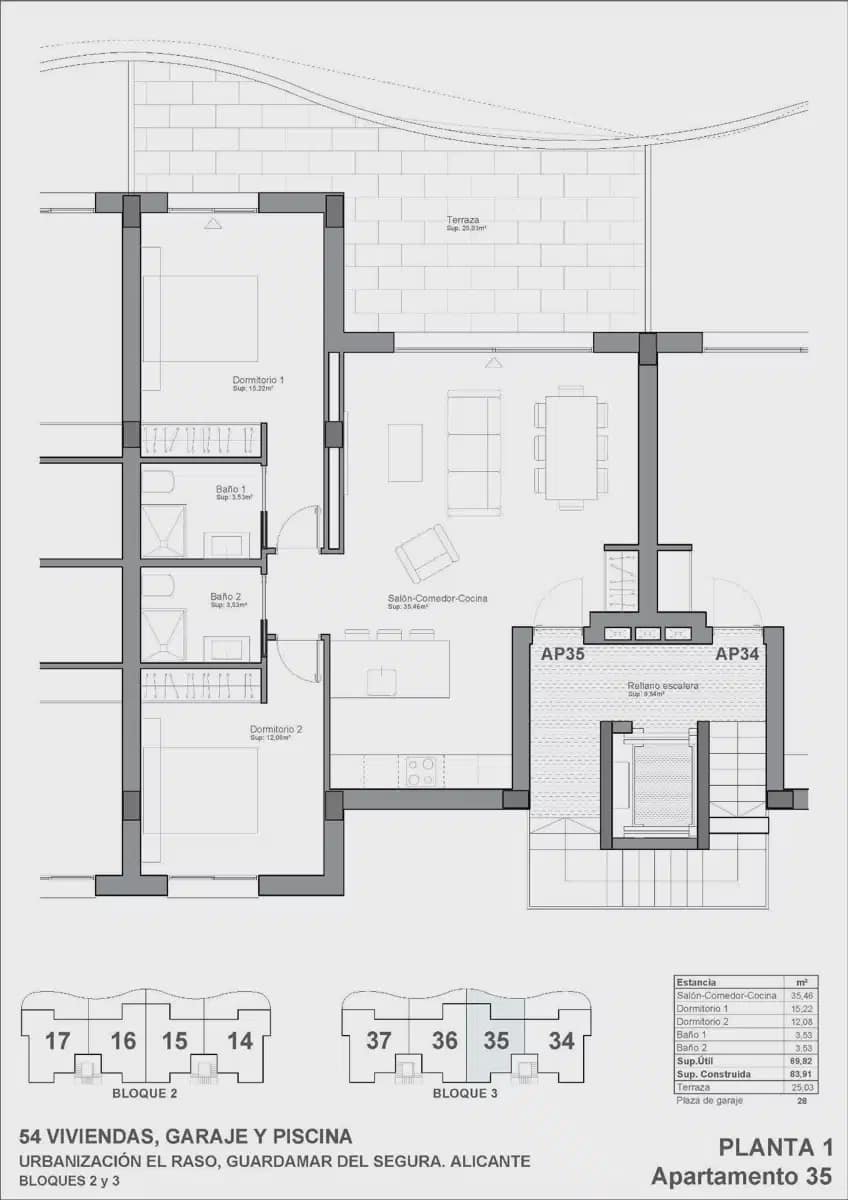 2 soveværelse Lejlighed til salg i Guardamar del Segura med swimmingpool - € 296.900 (Ref: 10015048)