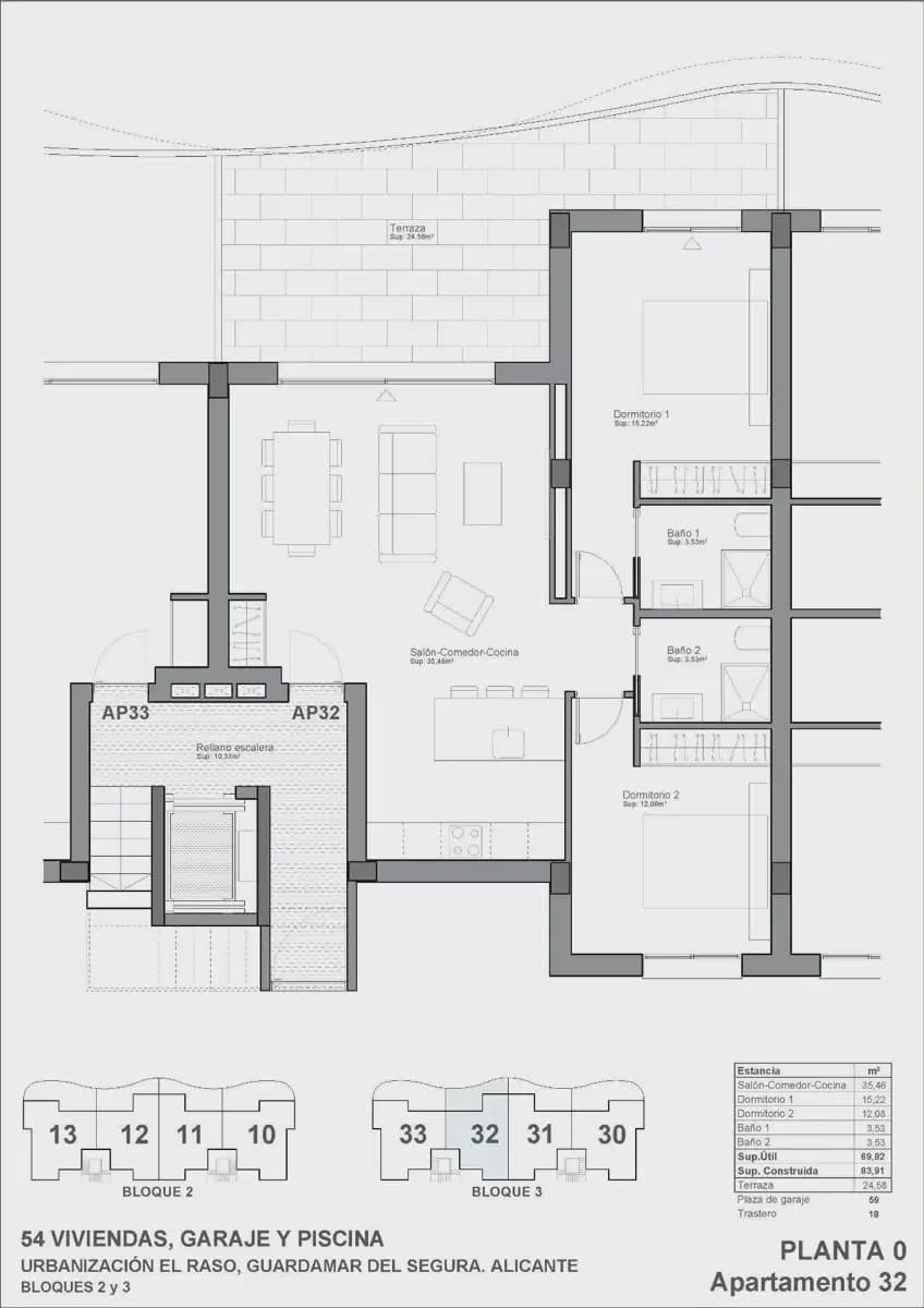 2 slaapkamer Appartement te koop in Guardamar del Segura met zwembad - € 308.900 (Ref: 10015049)