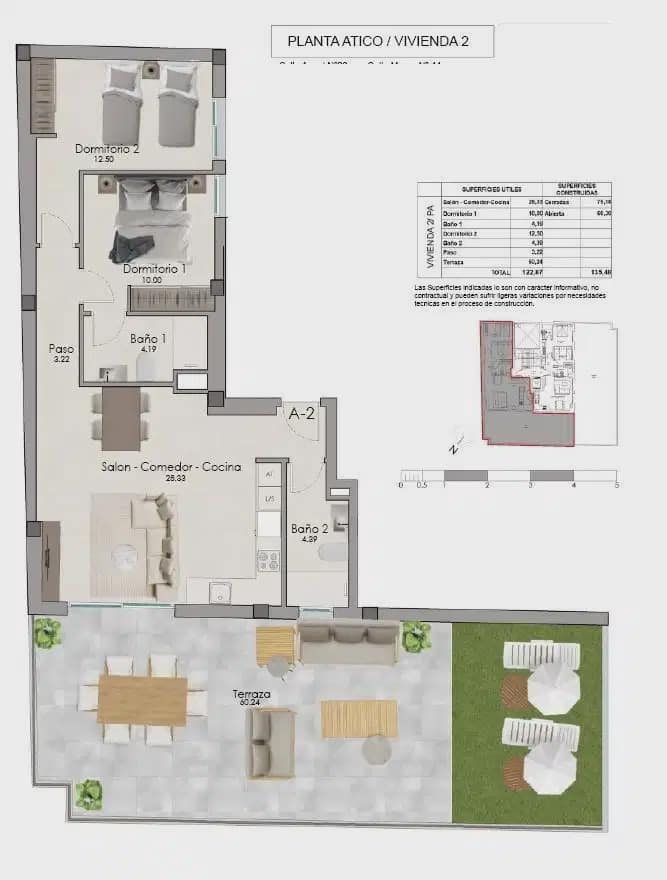 2 makuuhuone Kattohuoneisto myytävänä paikassa Santa Pola - 365 000 € (Ref: 10043415)