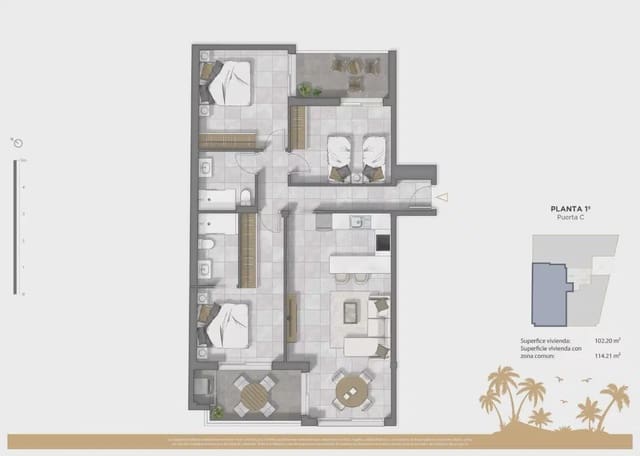 3 camera da letto Appartamento in vendita in Zona Pueblo, Guardamar del Segura con piscina garage - 399.500 € (Rif: 10043416)
