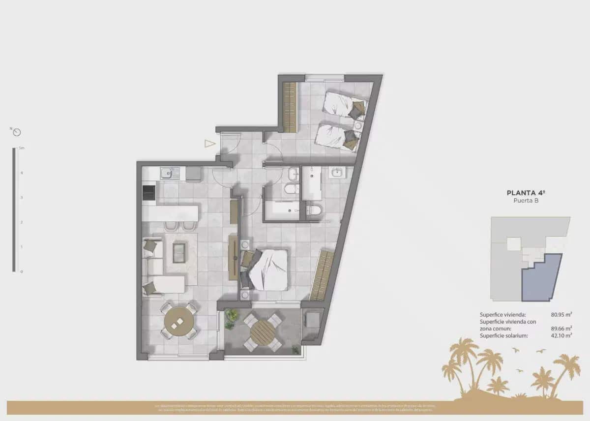 2 chambre Penthouse à vendre à Guardamar del Segura avec piscine garage - 468 500 € (Ref: 10049738)