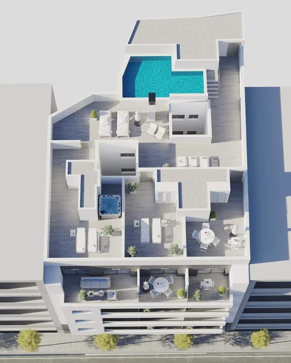 3 sovrum Takvåning till salu i Torrevieja med pool garage - 469 000 € (Ref: 10049740)