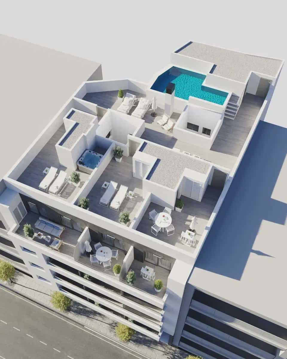 3 sovrum Takvåning till salu i Torrevieja med pool garage - 469 000 € (Ref: 10049740)