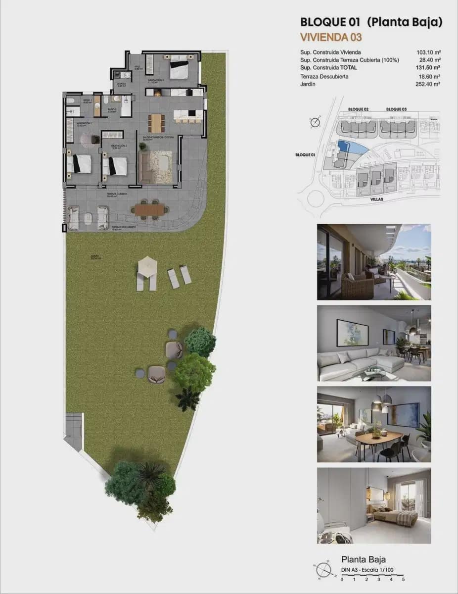 3 chambre Appartement à vendre à Finestrat avec piscine garage - 499 500 € (Ref: 10049743)
