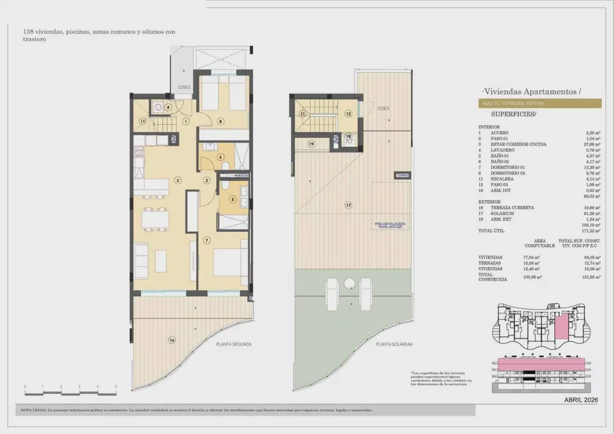 2 chambre Penthouse à vendre à Finestrat avec piscine garage - 486 000 € (Ref: 10049751)