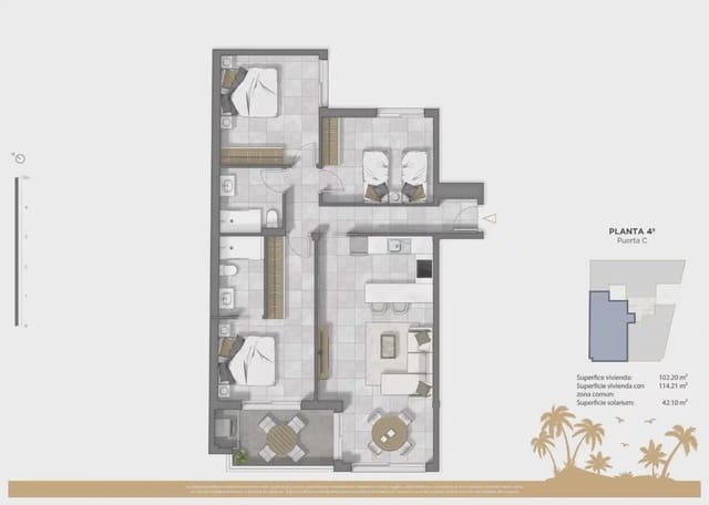3 chambre Penthouse à vendre à Zona Pueblo, Guardamar del Segura avec piscine - 549 500 € (Ref: 10050597)