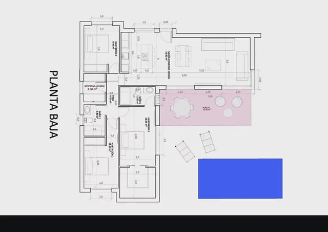 3 makuuhuone Huvila myytävänä paikassa Monforte del Cid mukana uima-altaan - 505 900 € (Ref: 10050601)