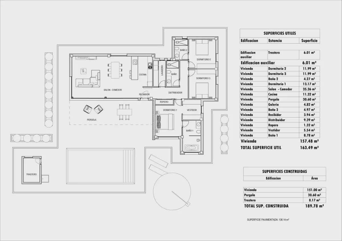 3 Zimmer Villa zu verkaufen in Aspe mit Pool Garage - 508.000 € (Ref: 10050609)