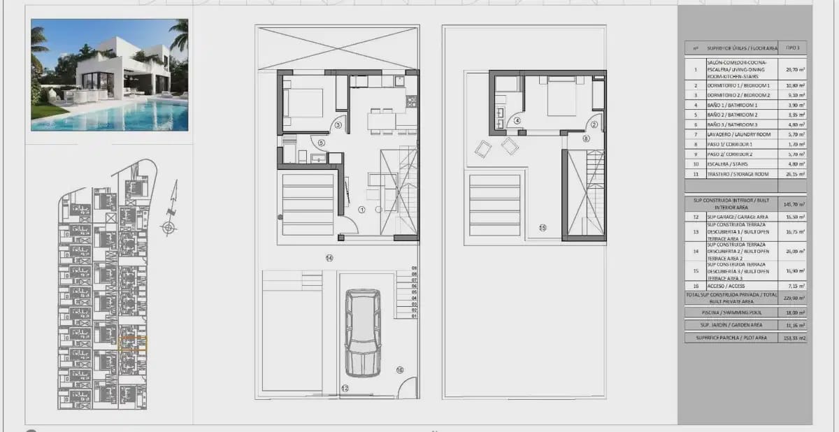 3 Zimmer Doppelhaus zu verkaufen in Finestrat mit Pool Garage - 578.500 € (Ref: 10050636)