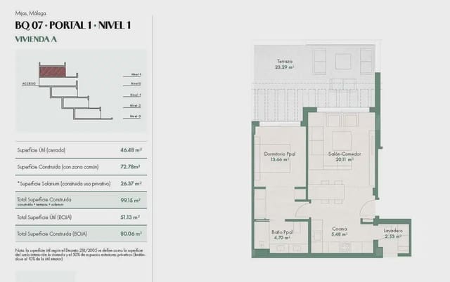 Ático de 1 habitación en La Cala de Mijas, Mijas en venta con piscina garaje - 425.000 € (Ref: 10057217)