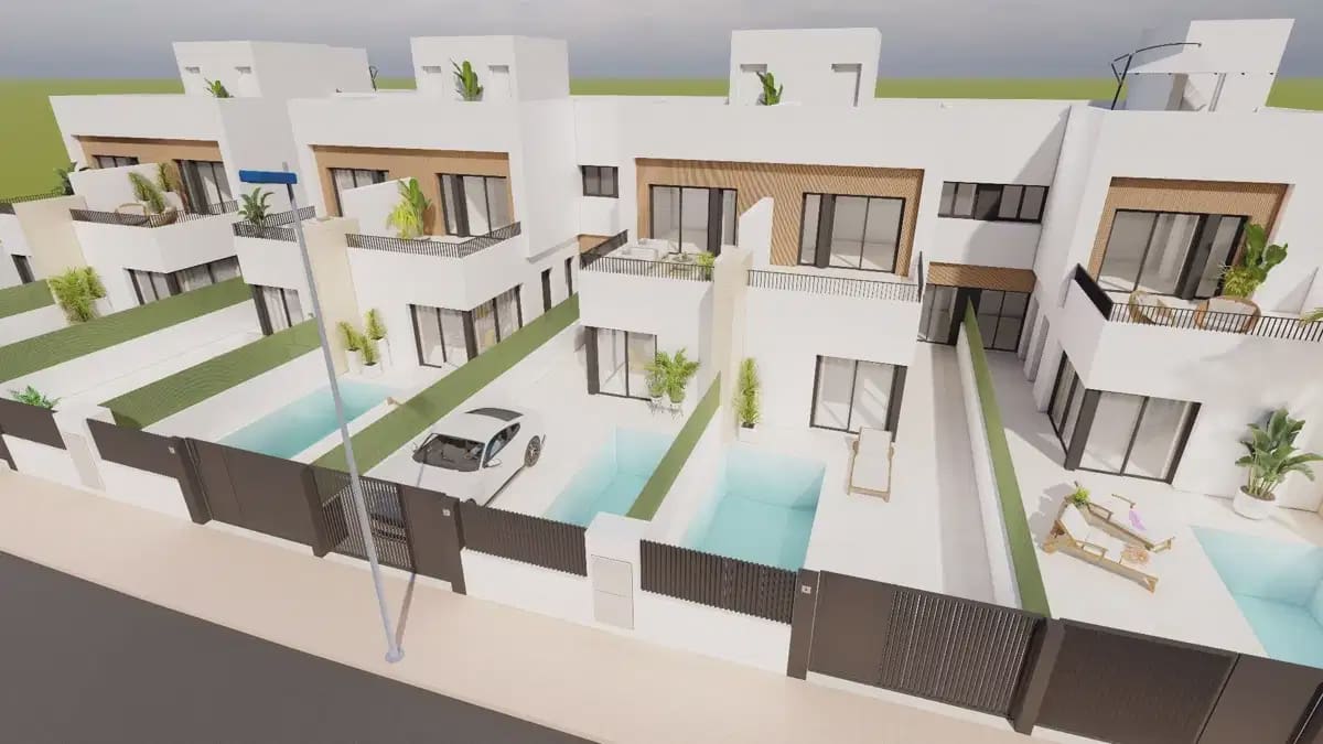3 soveværelse Semi-Rækkehus til salg i Santiago de la Ribera med swimmingpool garage - € 409.900 (Ref: 10057236)