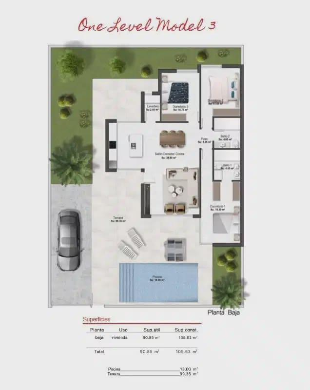 3 soveværelse Villa til salg i Banos y Mendigo med swimmingpool garage - € 413.400 (Ref: 10057241)