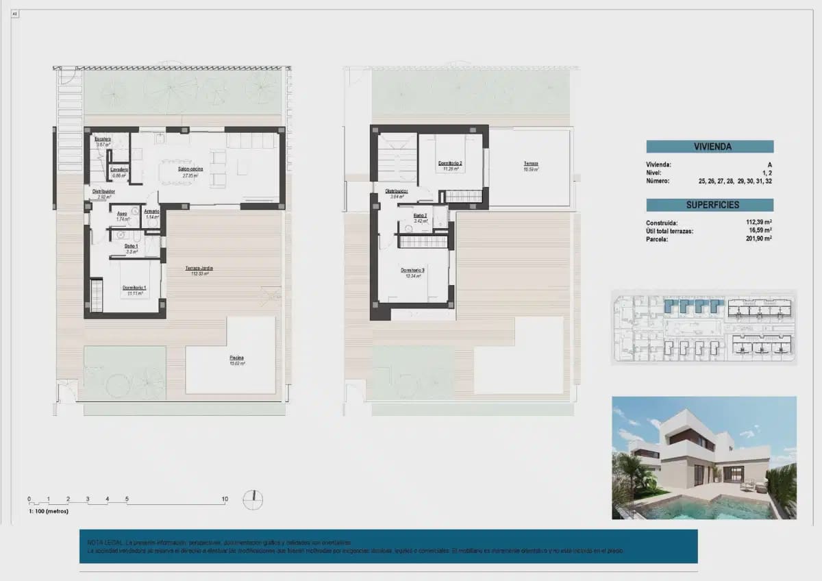 Chalet de 3 habitaciones en Los Alcázares en venta con piscina garaje - 439.000 € (Ref: 10062420)