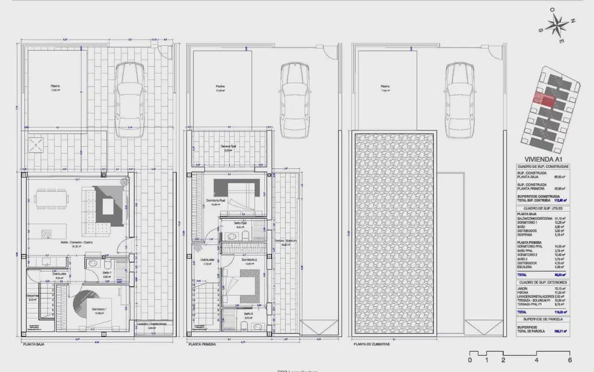 3 soverom Kjedet enebolig til salgs i San Pedro del Pinatar med svømmebasseng garasje - € 439 000 (Ref: 10062421)