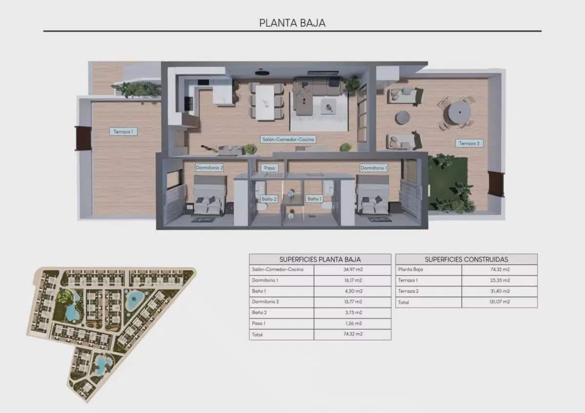 2 slaapkamer Penthouse te koop in Los Balcones met zwembad - € 369.000 (Ref: 10080396)