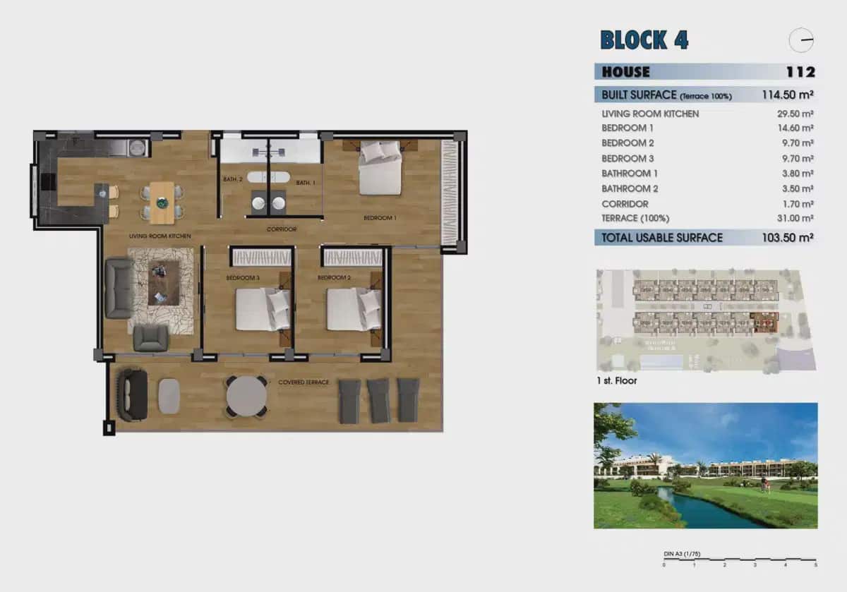 3 soveværelse Lejlighed til salg i Los Alcazares med swimmingpool garage - € 334.000 (Ref: 10098648)