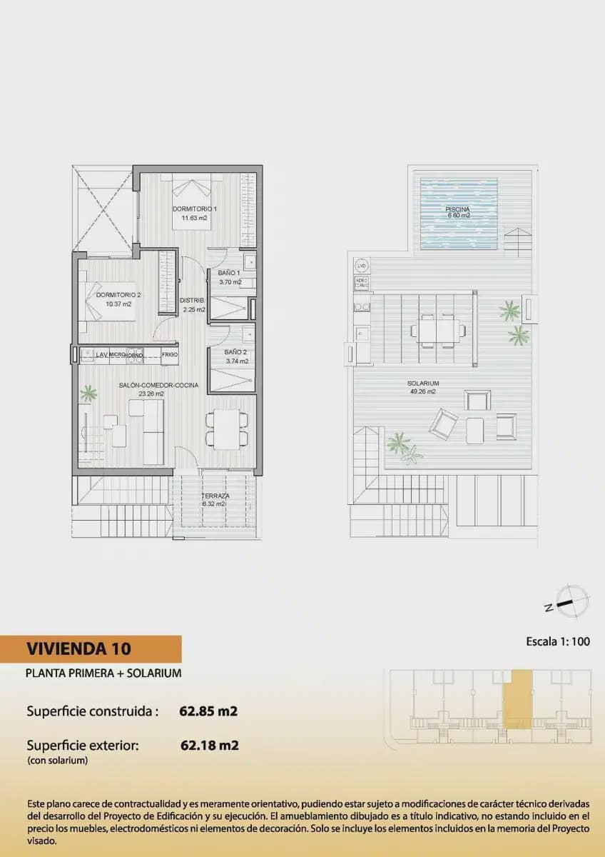 2 slaapkamer Bungalow te koop in San Pedro del Pinatar met zwembad garage - € 329.900 (Ref: 10098672)