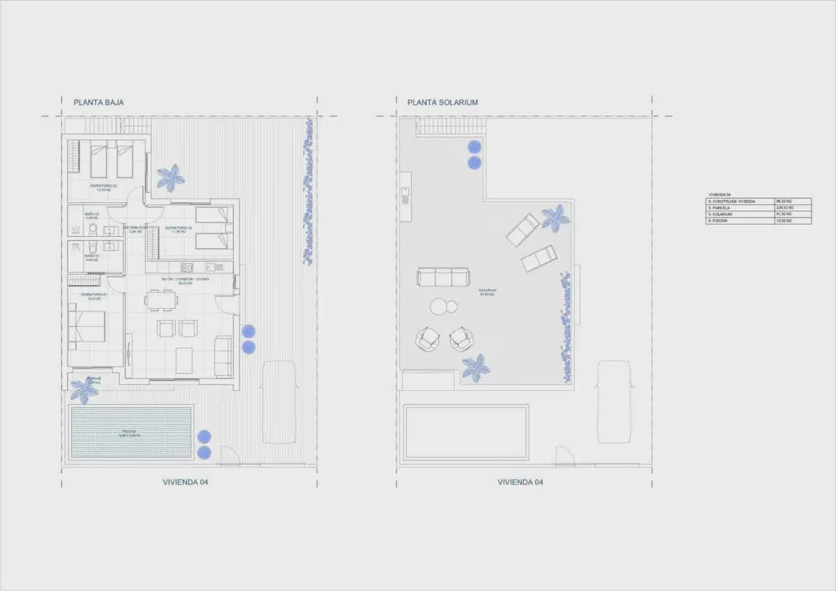 3 soveværelse Semi-Rækkehus til salg i Balsicas med swimmingpool garage - € 330.000 (Ref: 10098674)