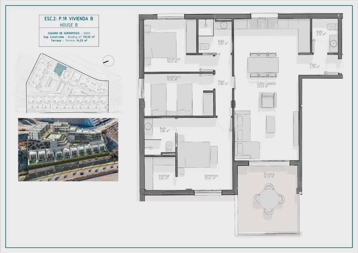 3 camera da letto Appartamento in vendita in Aguilas con piscina garage - 353.500 € (Rif: 10108838)
