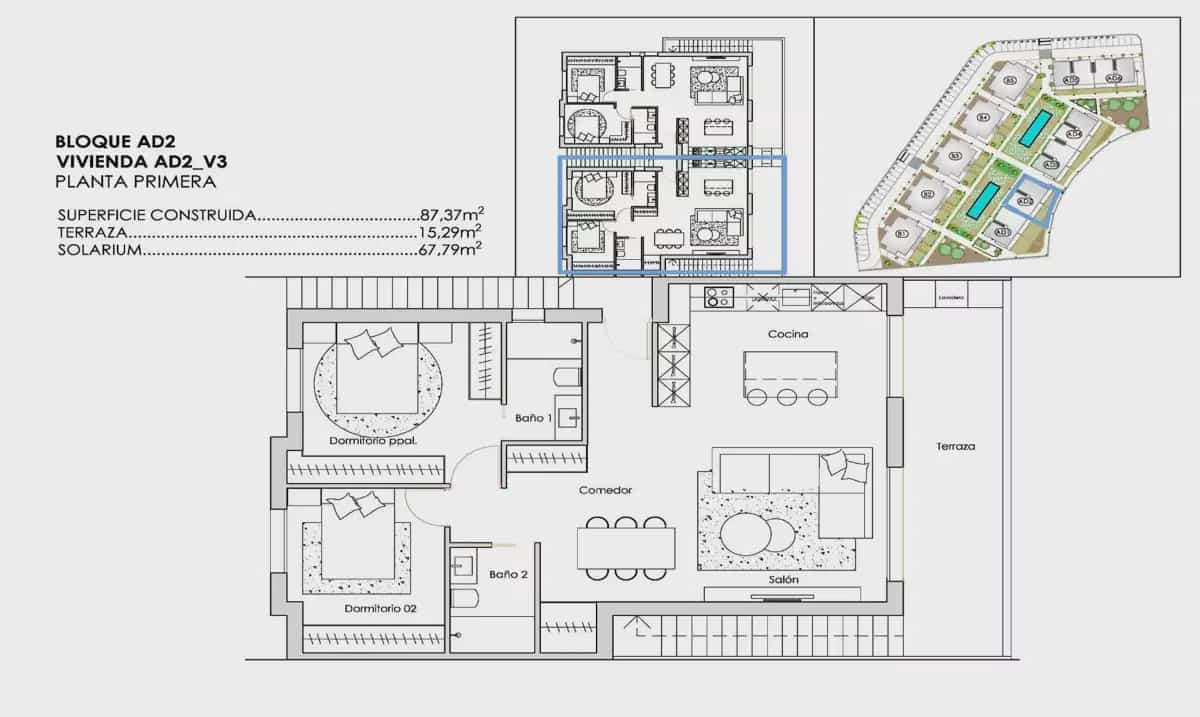 2 camera da letto Bungalow in vendita in Torre-Pacheco con piscina garage - 347.900 € (Rif: 10108865)