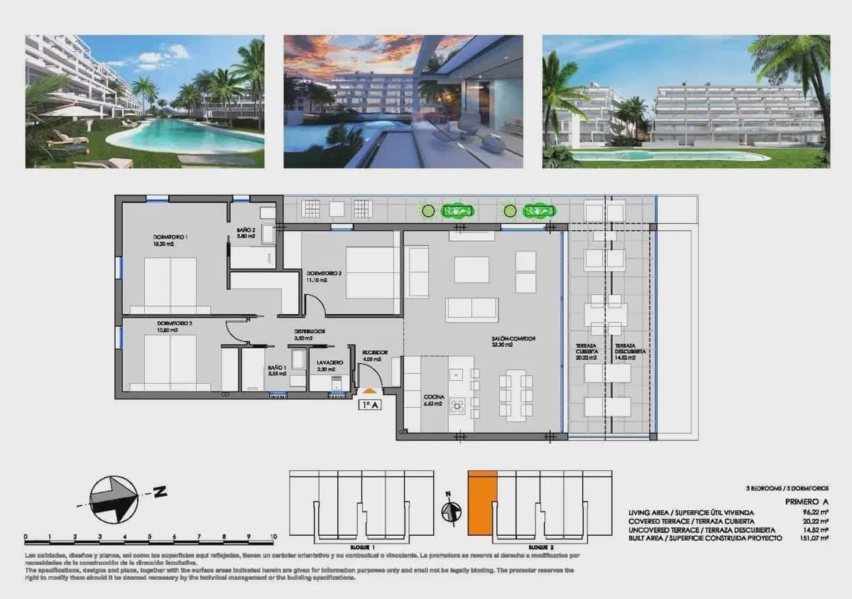 3 soveværelse Lejlighed til salg i Mar de Cristal med garage - € 368.000 (Ref: 10111082)
