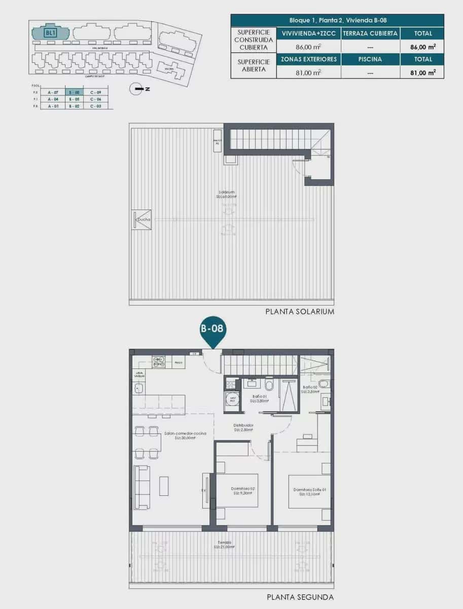 2 slaapkamer Penthouse te koop in Los Alcazares met zwembad garage - € 379.000 (Ref: 10111094)